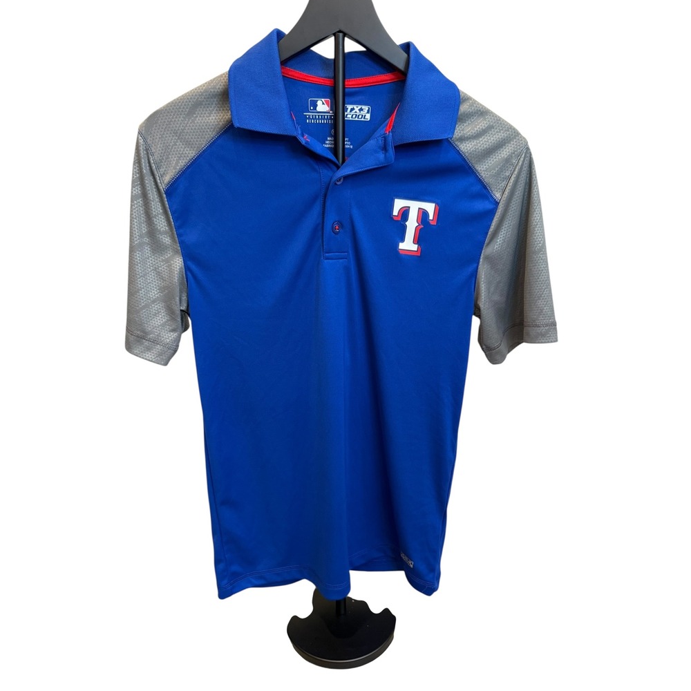 MLB Texas Rangers Polo Shirt Mens Small Baseball Team Apparel Sportswear